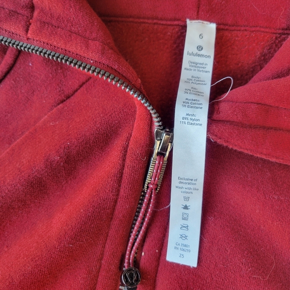Lululemon Scuba Hoodie Light Cotton Fleece Dark Adobe Size 6 - Picture 8 of 8